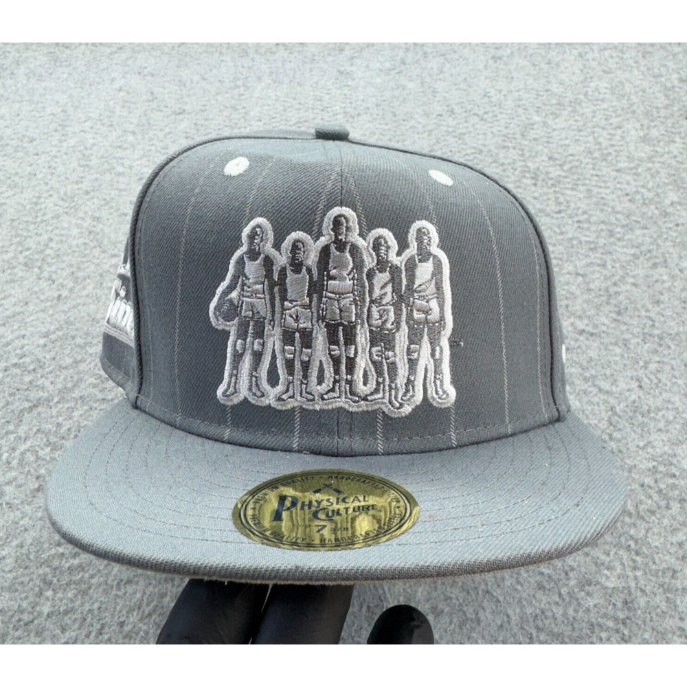 Black Fives Physical Culture Fitted‎ Hat Gray 7 3/8 Pinstripe Cap Make History